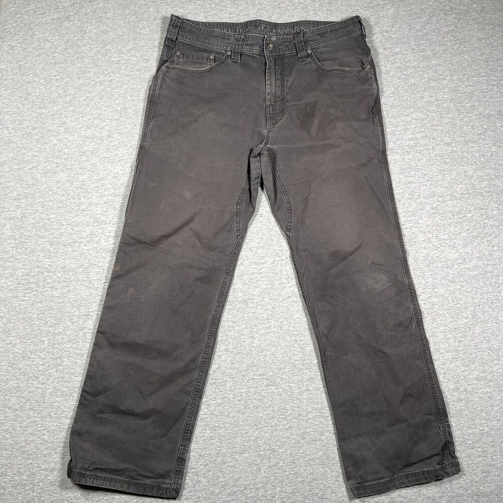PrAna Carpenter Pants Mens 33x29 Gray Cotton Spandex Relaxed Workwear Utility